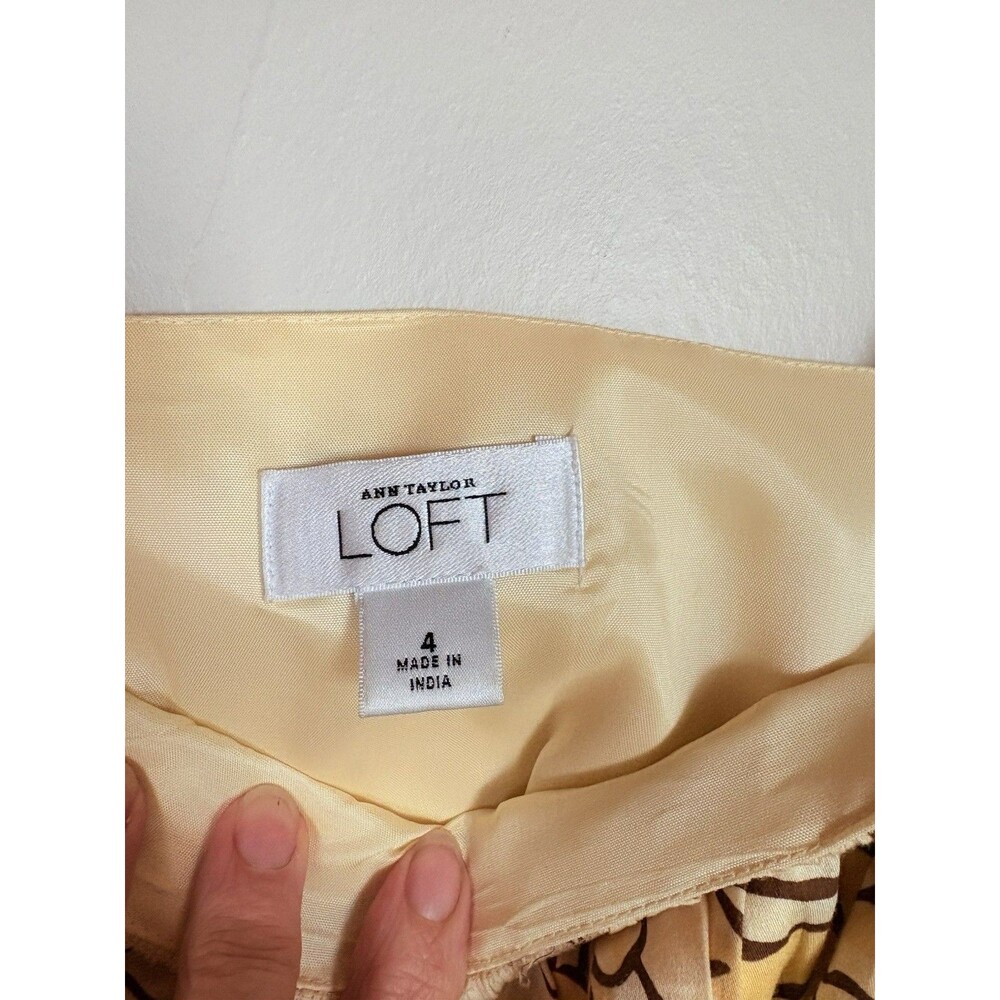 LOFT Yellow Strapless Fit & Flare MIDI Floral Dress, Removable Straps SZ 4 Small - Picture 15 of 16